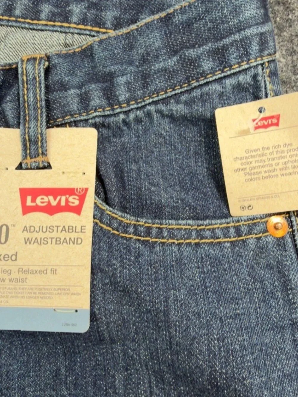 Levi's 550 Relaxed Jeans Boys 10 Husky Blue Cotton Tapered Adjustable Waist NEW